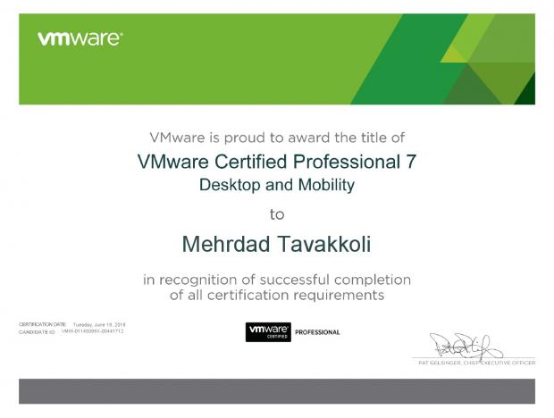 VMware Certified Professional 7 - Desktop and Mobility 