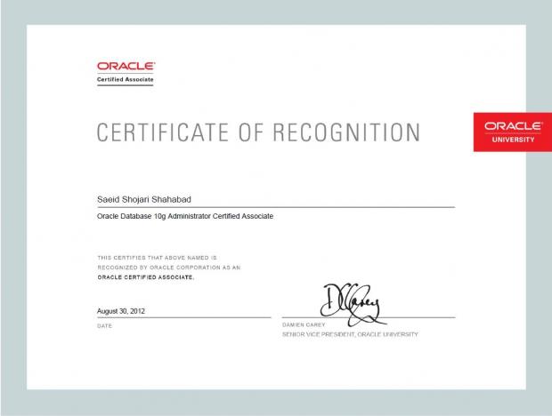 Oracle Certified Associated 10g - OCA