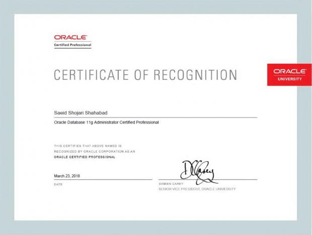 Oracle Certified Professional 11g - OCP