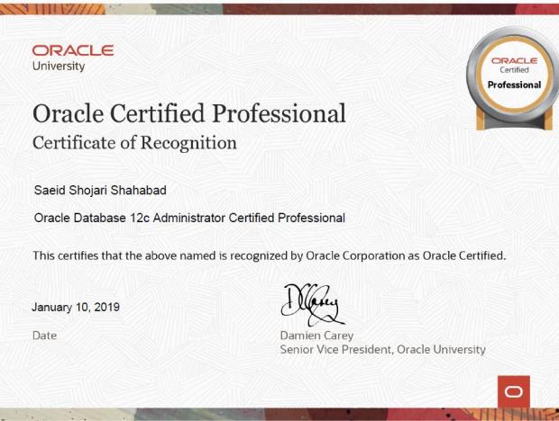 Oracle Certified Professional 12c - OCP